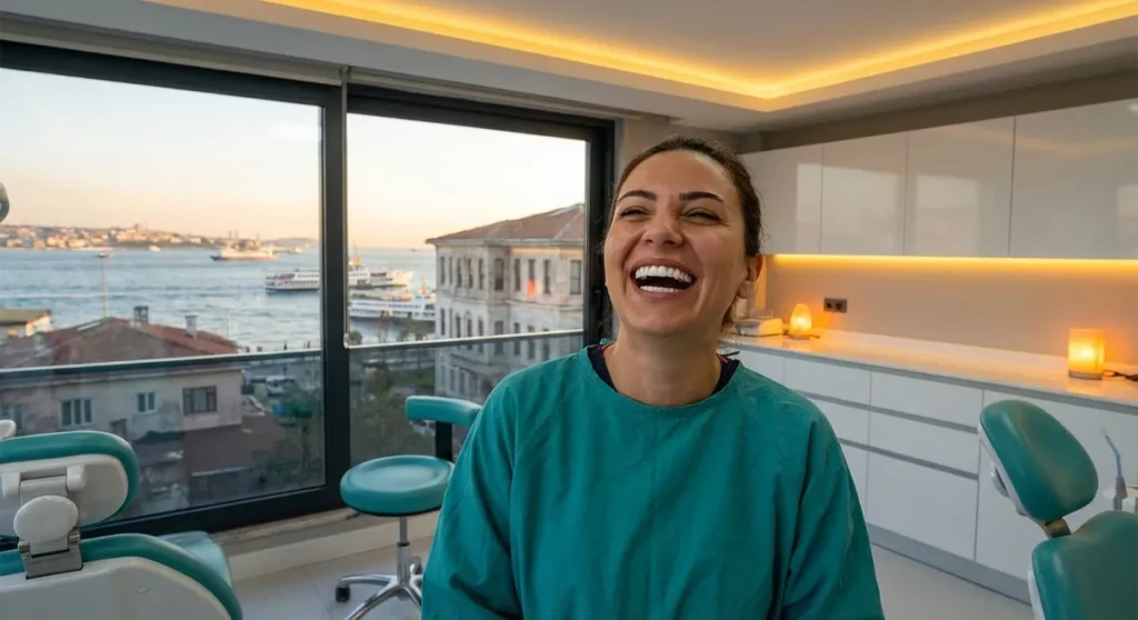 Before and after porcelain veneer smile makeover